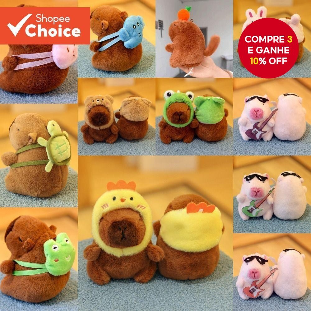 Boneca de Capivara Multicolorida de 13-15 cm Brinquedo de Pelúcia Presente Boneca de Tecido Presente