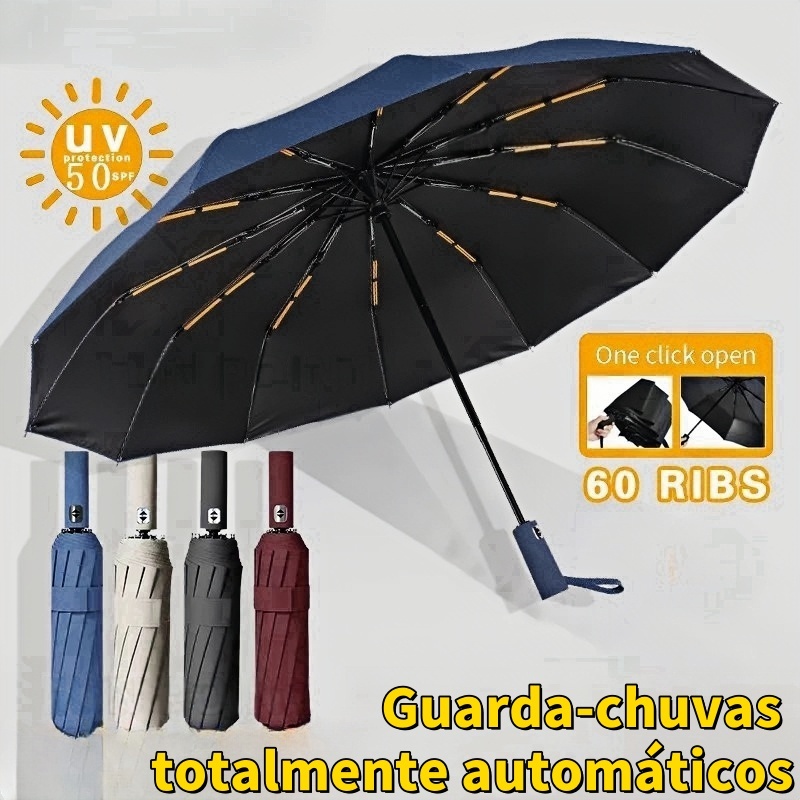 Guarda Chuva Automático Dobrável Sol Dupla Utilização Reforço À Prova De Vento Proteção UV UP50 +