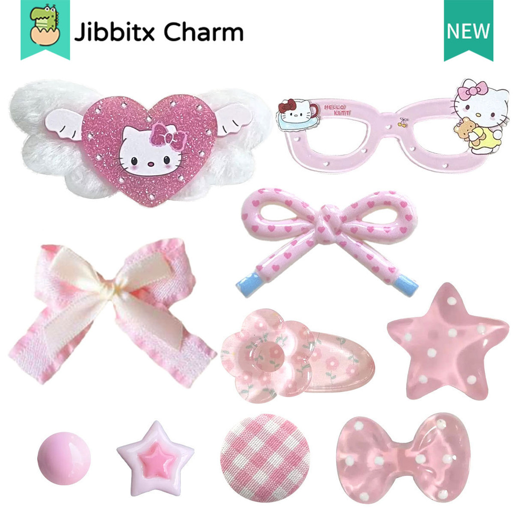 Jibbitx Moda Tamanco Charme Criativo Bonito Dos Desenhos Animados Padrão Colorido DIY Sapatos Fivela