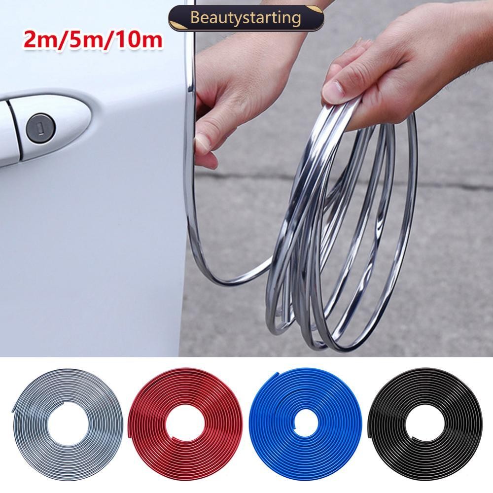 Belezastarting 2/5/10M Tiras De Proteção Da Borda Porta Do Carro Isolamento Acústico Vedação Cromada