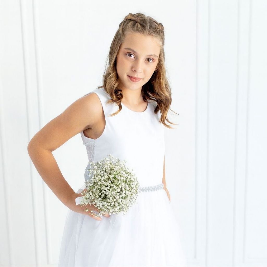 Cinto Infantil de Pérolas 8mm  Luxo em Acessório para Vestidos de Festa | REF4206