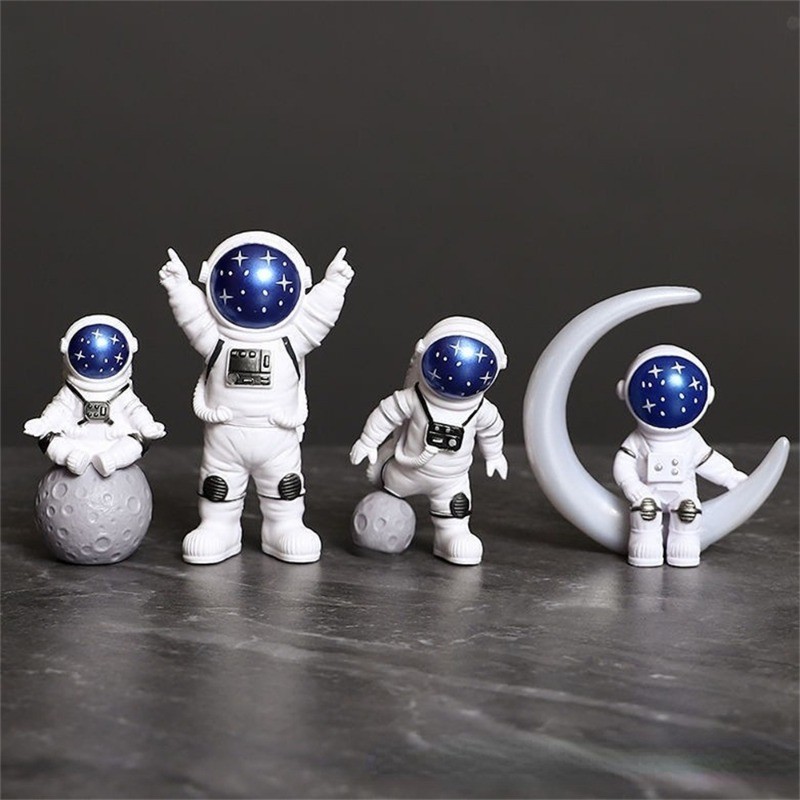 4 Pçs/set Astronauta Imagem Espaço Brinquedo De Plástico Educação desktop Modelo De Decoração De Bol