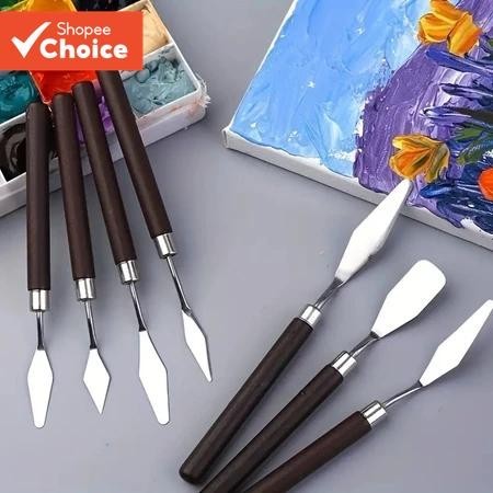 7 Pçs De Aço Inoxidável Paleta Faca Guache Kit 