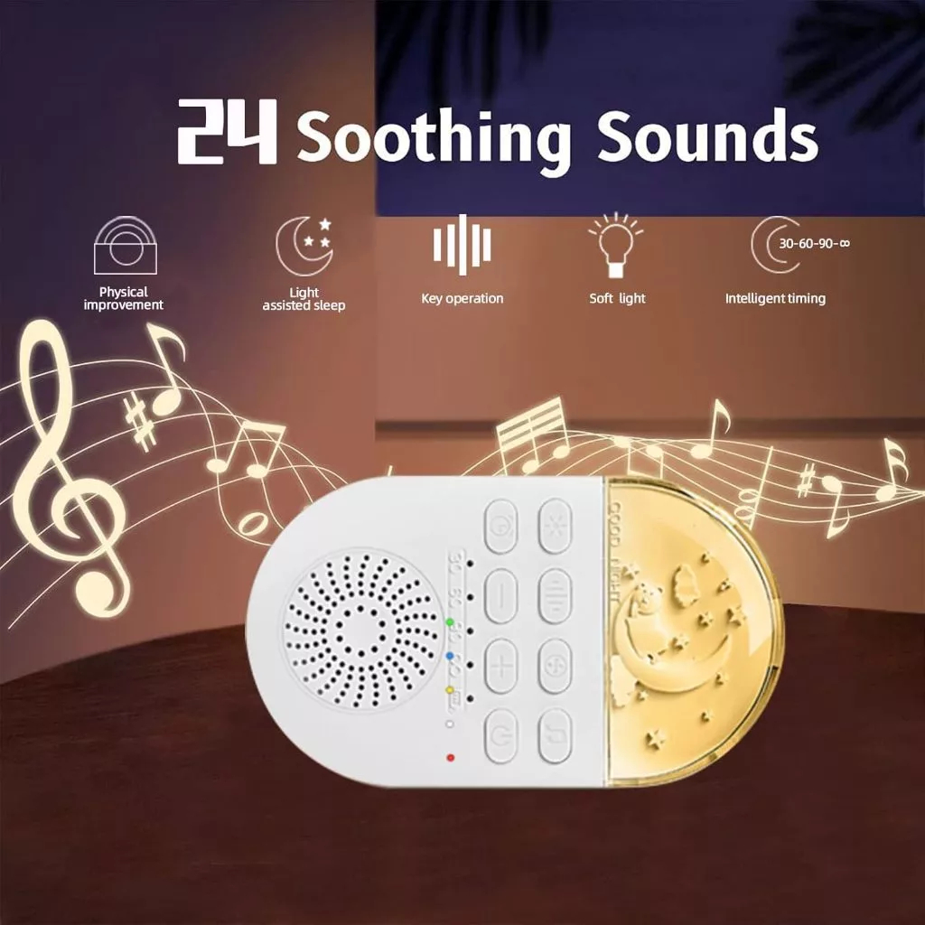 Máquina de ruído branco para crianças, USB Recarregável luz noturna,Sleep Sound Player