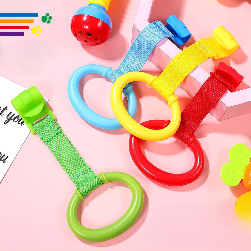 4pcs Para Pingentes Playpen Pendants Baby Toys Pull Ring Ajuda Stand Anel Pendurado De Uso Geral Ané