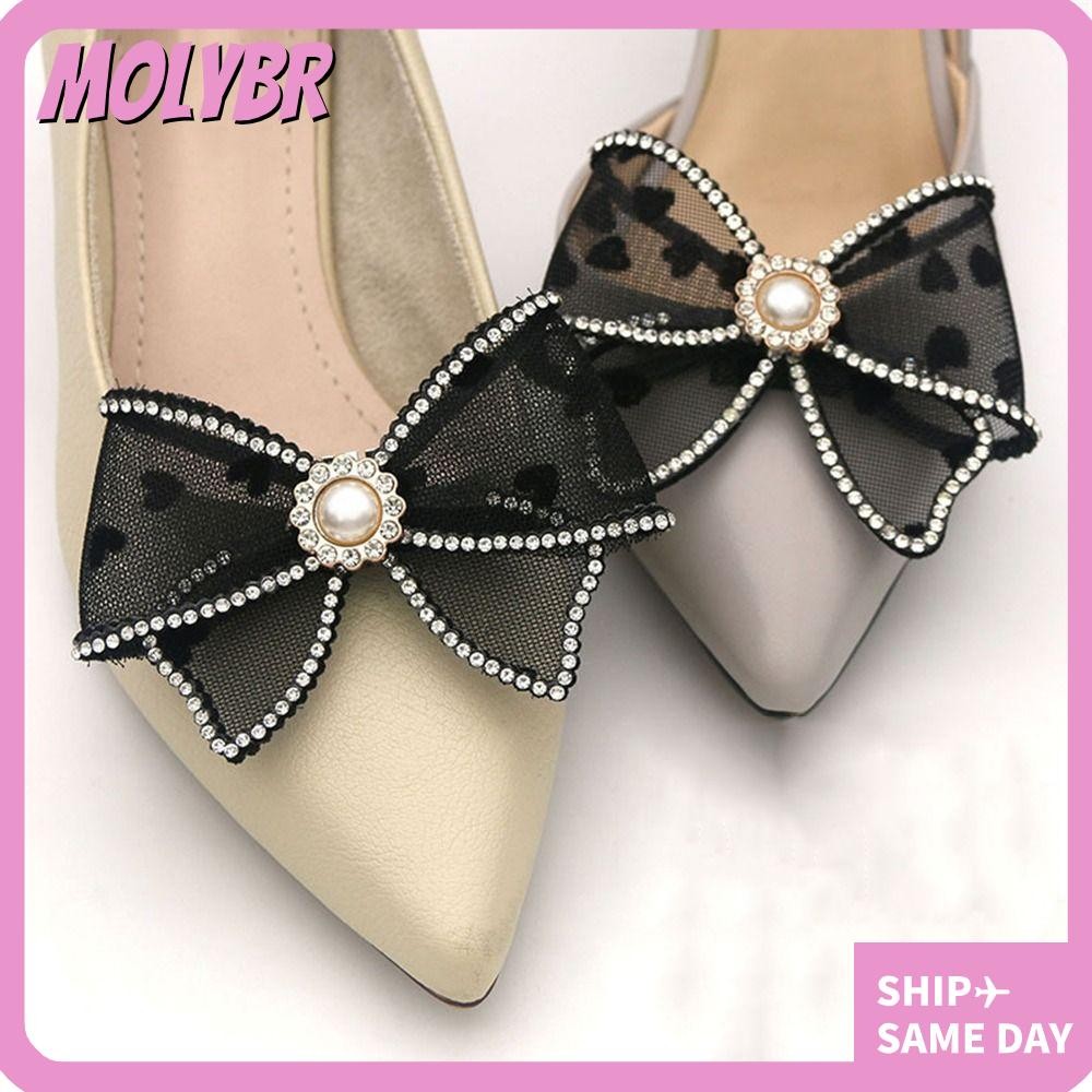 MOLYBR 2 Peças De Clipes De Sapato Com Strass De Casamento , Decorações De Sapatos De Salto Alto De