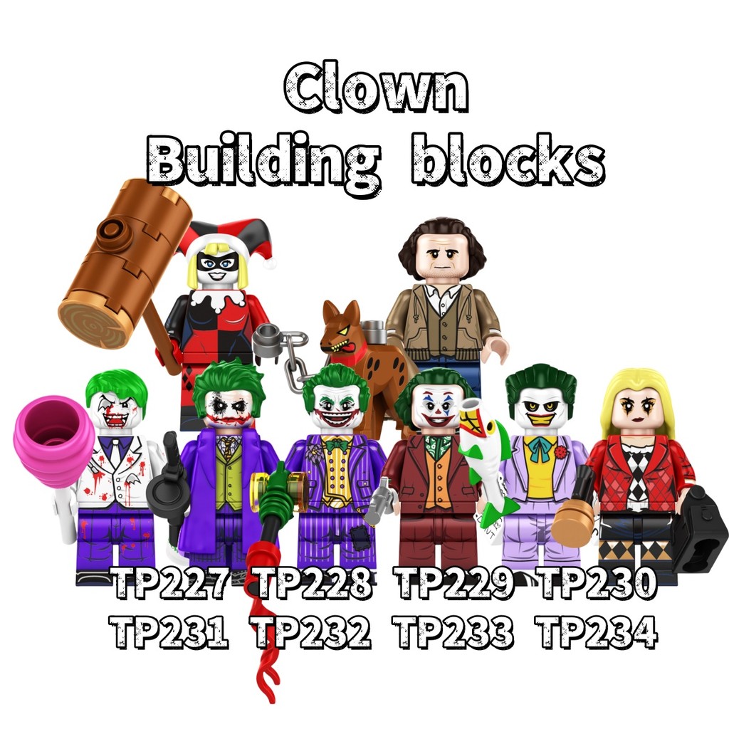 Novo palhaço de desenho animado série TP227-TP234, modelo de blocos de construção montados, brinqued
