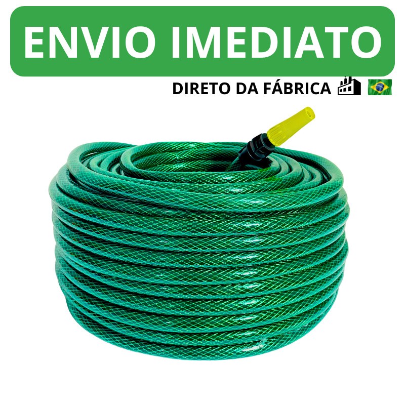 Mangueira De Jardim Trançada Reforçada Metros Completa Limpeza Quintal