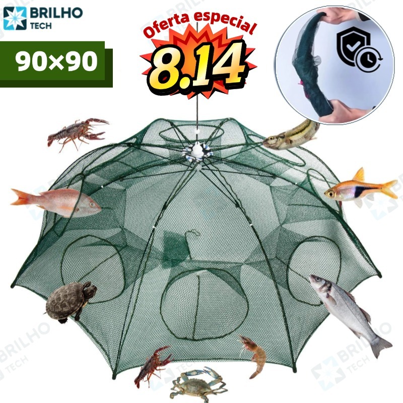 KIT 4/2 Covo Armadilha Com 8 Furos Peixes Siri Lambari Camarão Iscas