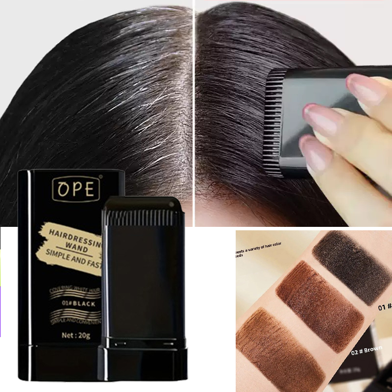 Bastão De Tintura Rápida Para Cobertura De Cabelo Cinza De Longa Duração Com Pincel Presente De Feri
