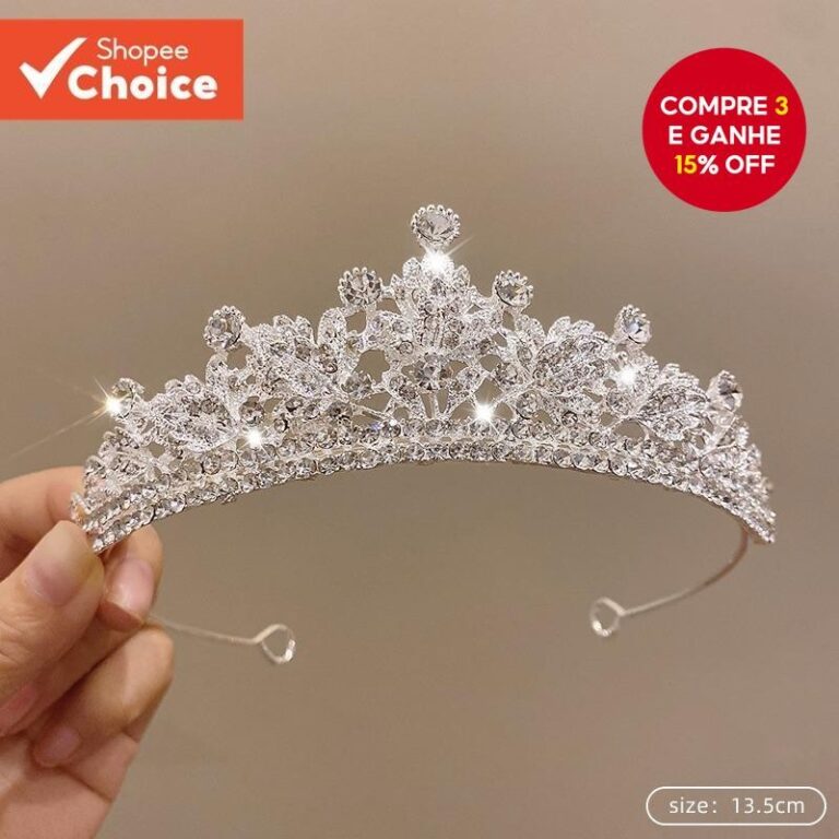 Tiara De Noiva De Cristal 3D Ajustável Para Casam