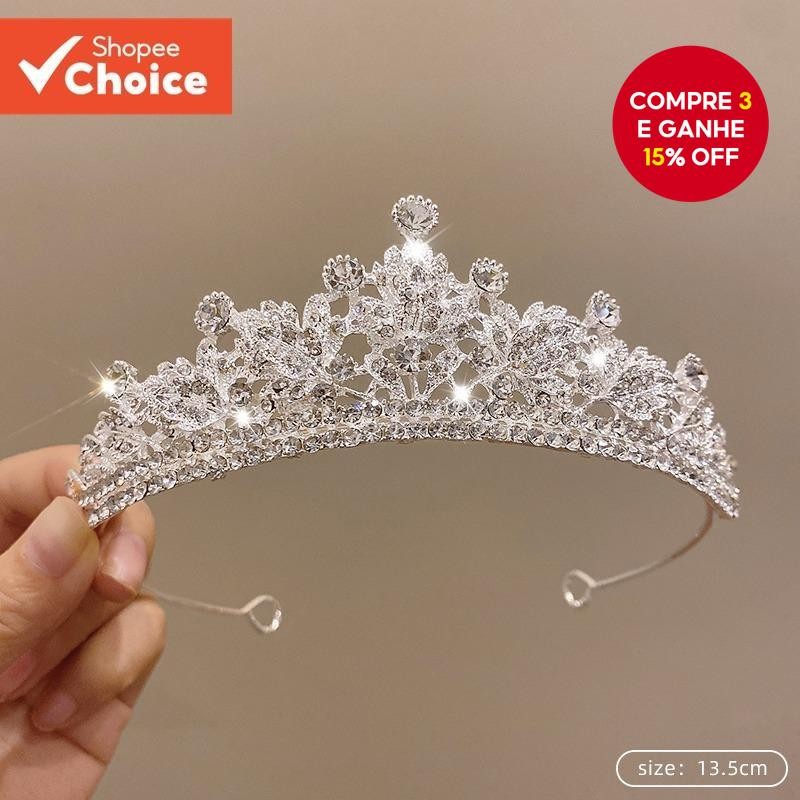 Tiara De Noiva De Cristal 3D Ajustável Para Casamentos , Concursos , Festas De Aniversário De Baile