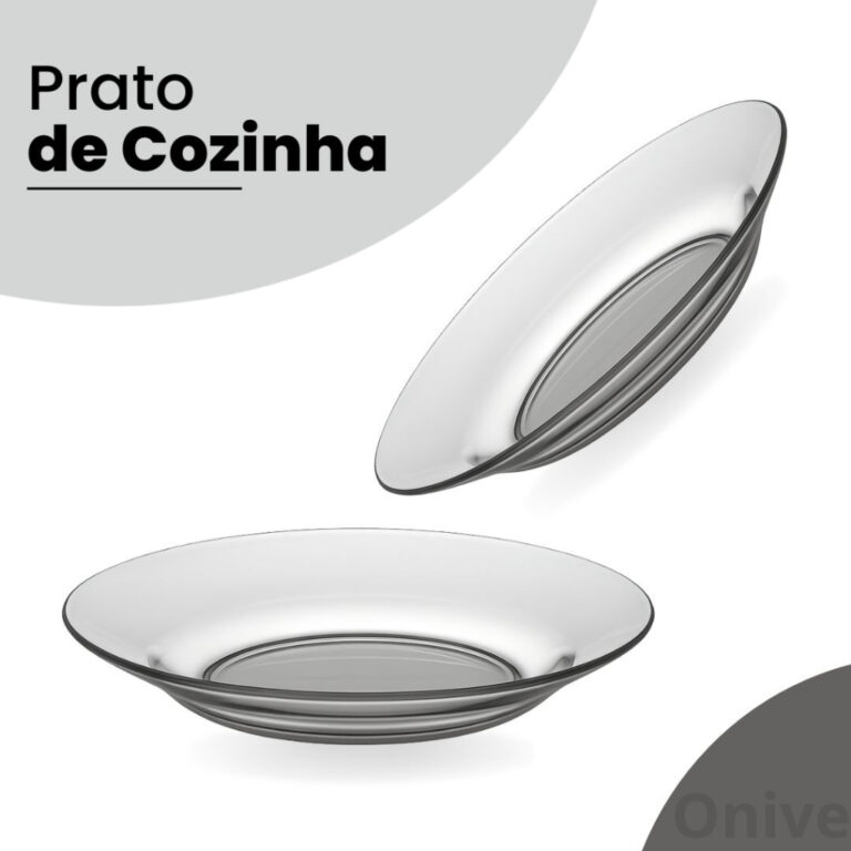 Kit 12 Pratos De Vidro Fundo Transparente