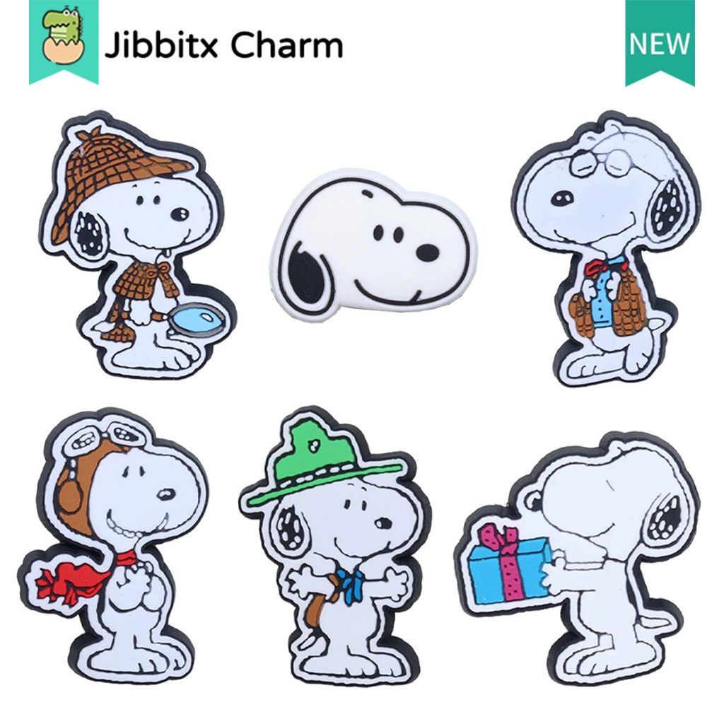 Charms para Sandálias Clogs DIY PVC Cachorro Cartoon 6 Peças Feminino Infantil