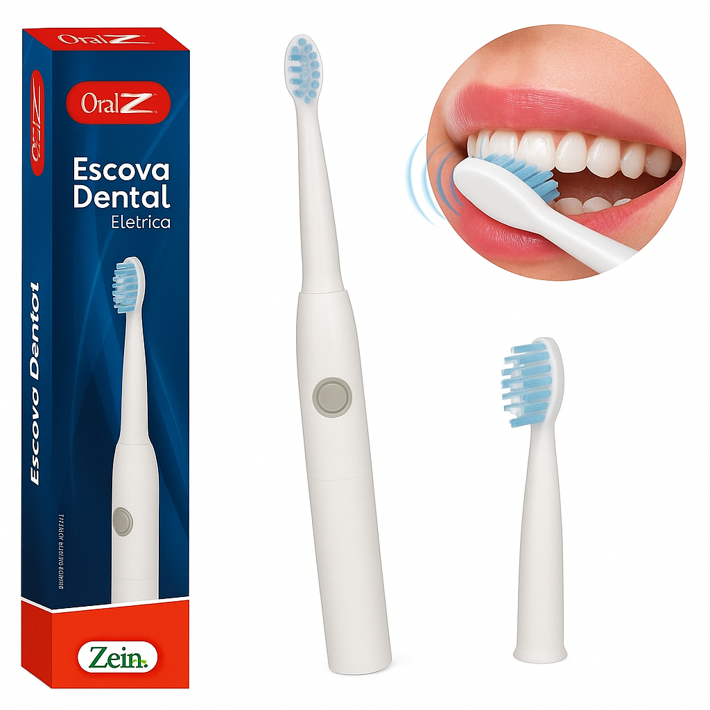 Escova de Dentes Elétrica Infantil/adulto + Refil  Cerdas Macias, Temporizador 2min