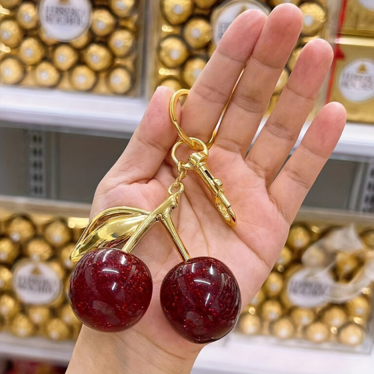 Chaveiro de Moda Luxuoso em Cereja, Criativo Femin