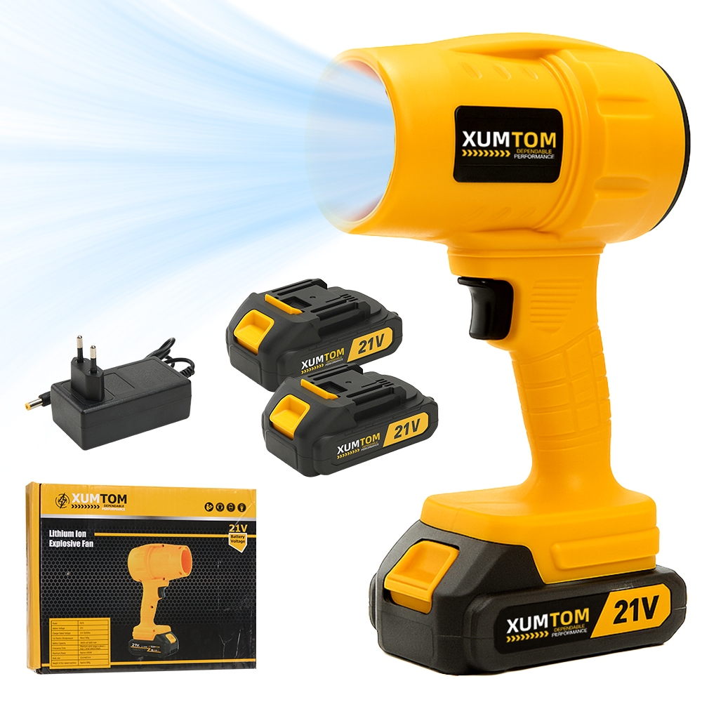 Soprador De Folhas Turbo Portáti  21V 2 Baterias Recarregável Bivolt forte Soprador Folhas