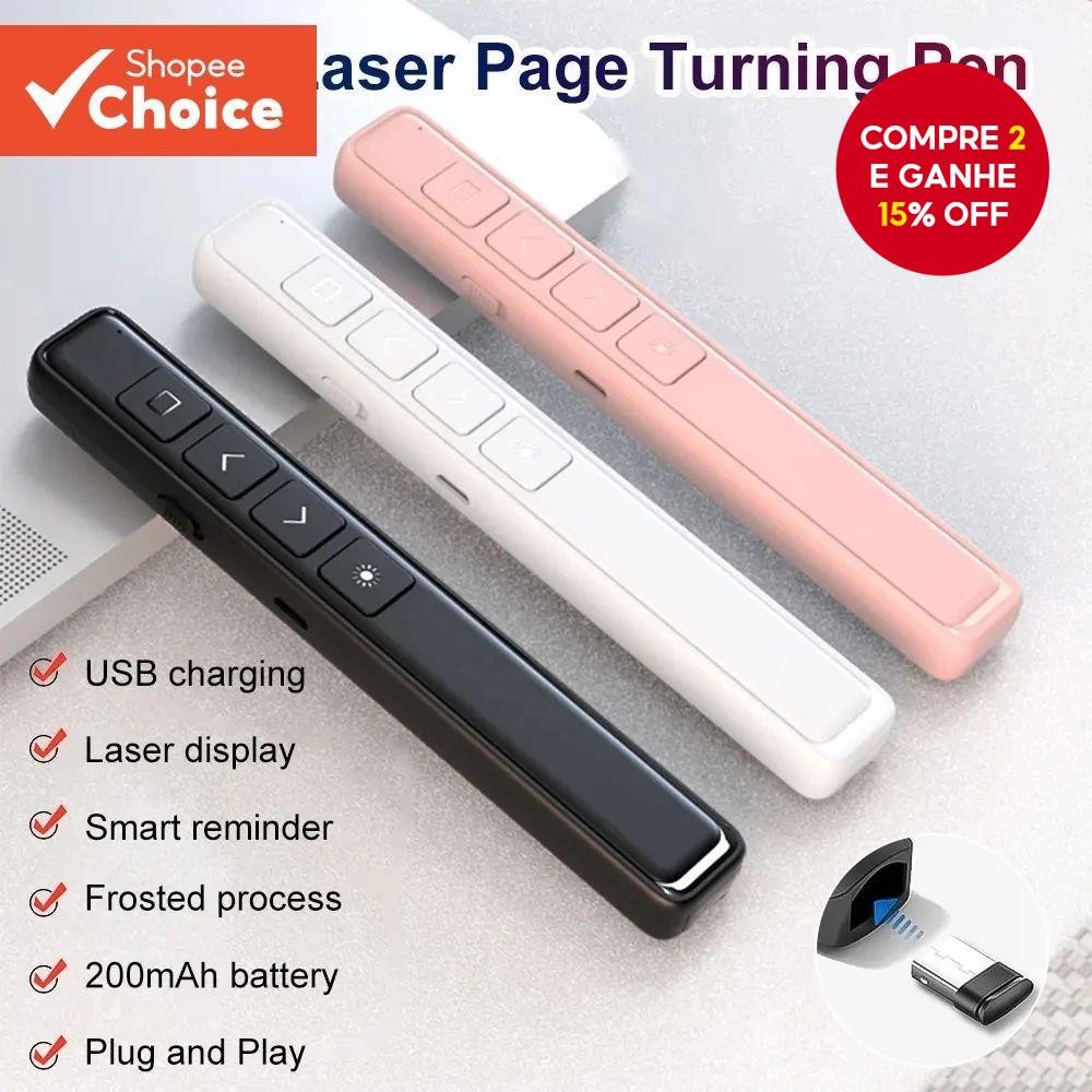 2.4GHz Apresentação Sem Fio Clicker Powerpoint Caneta USB Controle Remoto Flip Para Escritório Ensin