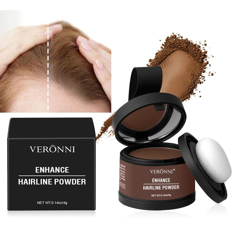 VERONNI 14 Cores Pó De Linha Fina Esconde Instantaneamente A Raiz Do Cabelo Retoque Para Desbaste Mu
