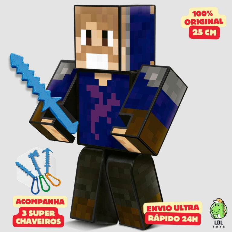 Boneco Tonigon 25cm Articulado Acompanha 3 Chaveir