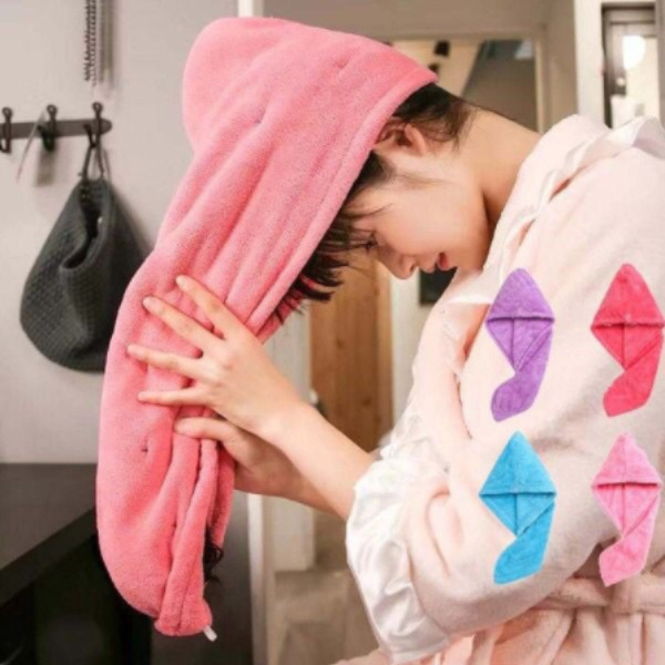 Toalha Grossa Mágica Para Cabelo , Touca De Banho