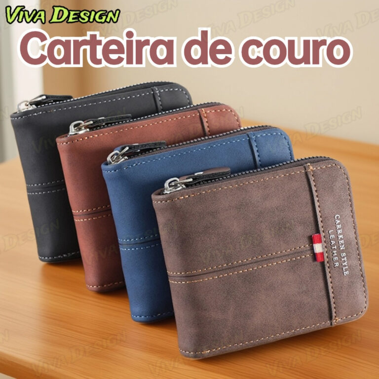 Homens Novo Estilo Carteira de Couro com Zíper Ca