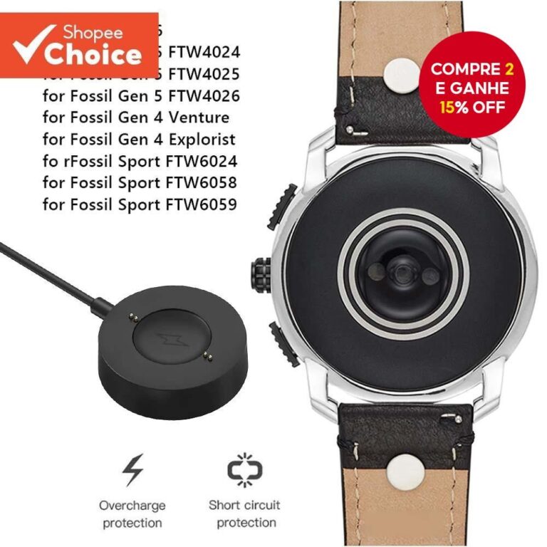 Cabo De Carregamento USB 1M Para Fossil Gen 6/5 SE