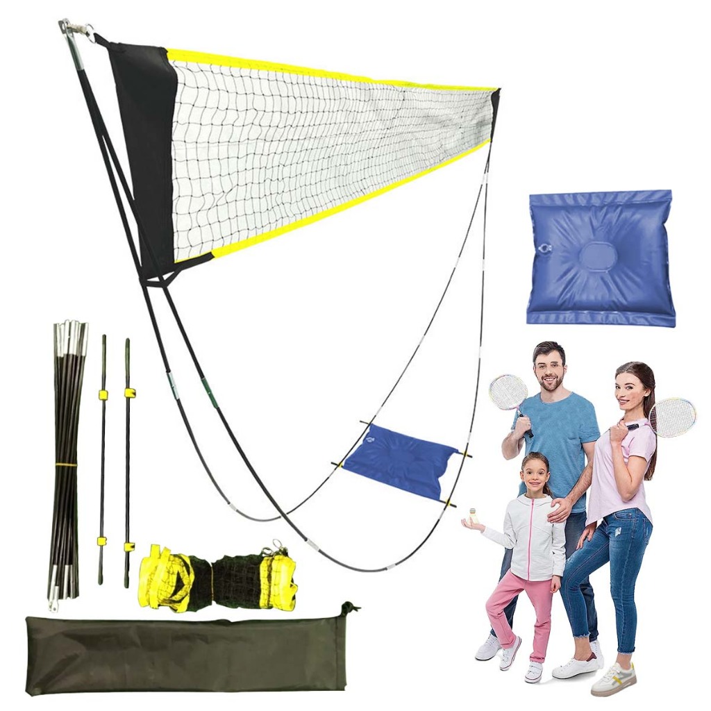 Adequado para vôlei, bola de couro e tênis portátil rede de Badminton ao ar livre, 160x290cm