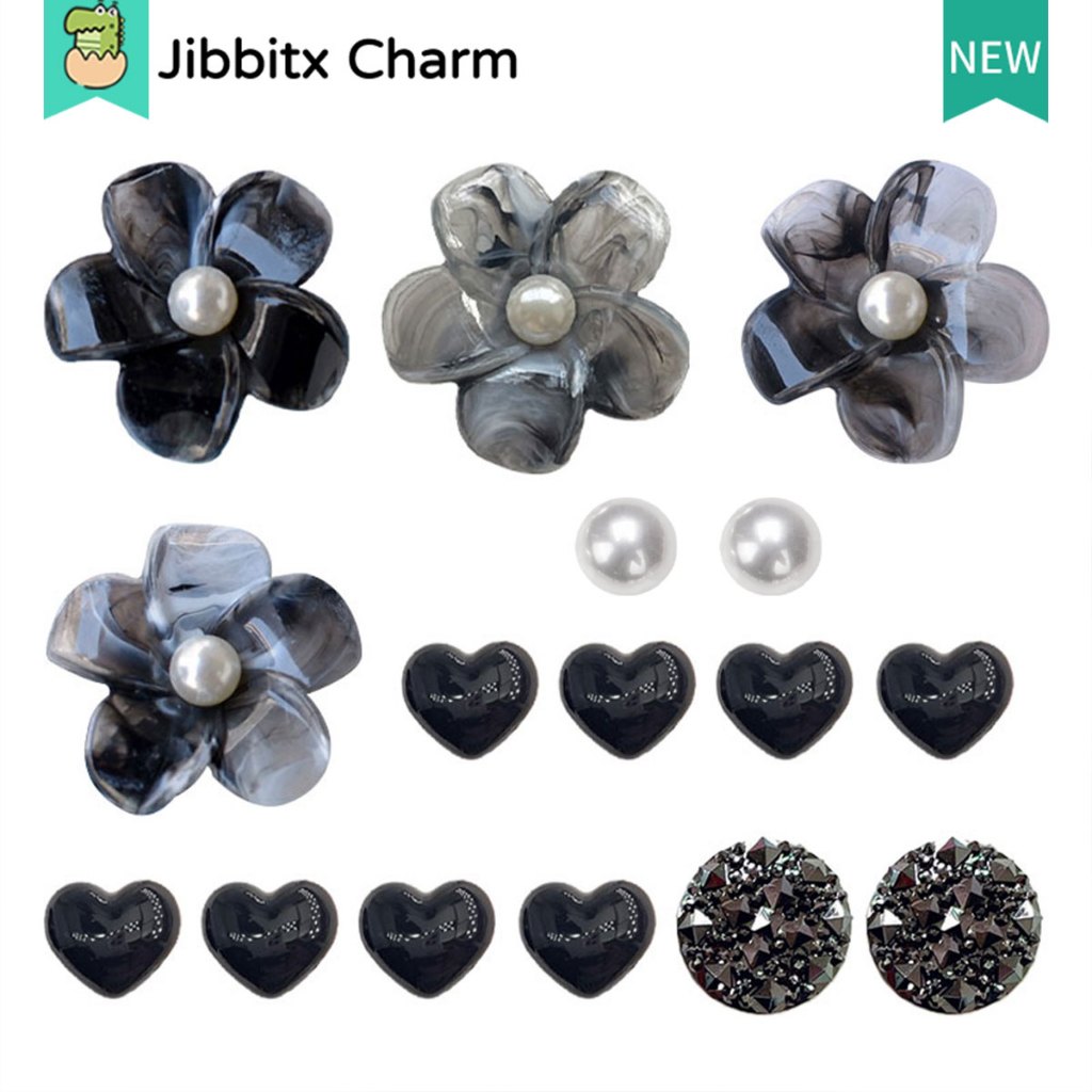 Jibbitx Moda Tamanco Charme Criativo Bonito Dos Desenhos Animados Padrão Colorido DIY Sapatos Fivela