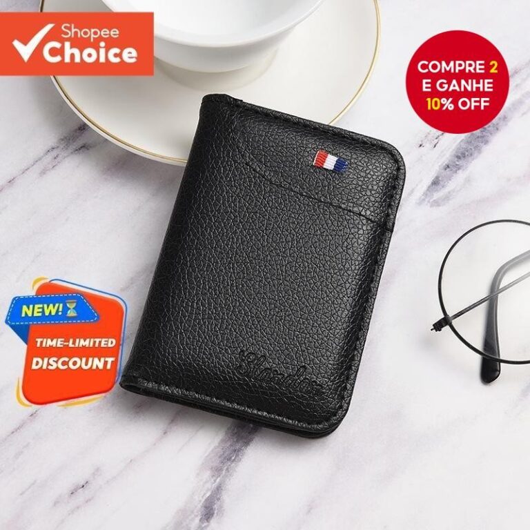 Carteira RFID Ultrafina Masculina-Porta-Cartões F