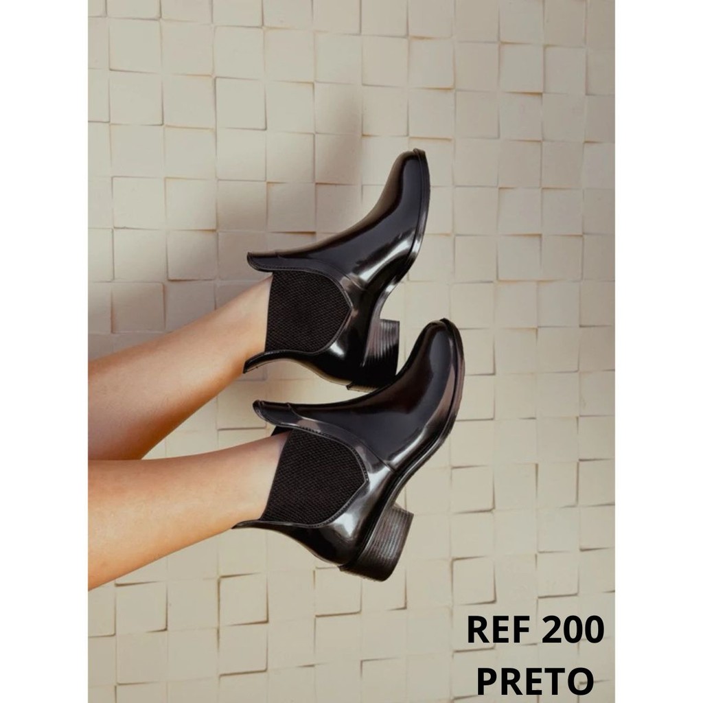 Bota Galocha Feminina Sem Fivela Impermeável Frio E Chuva