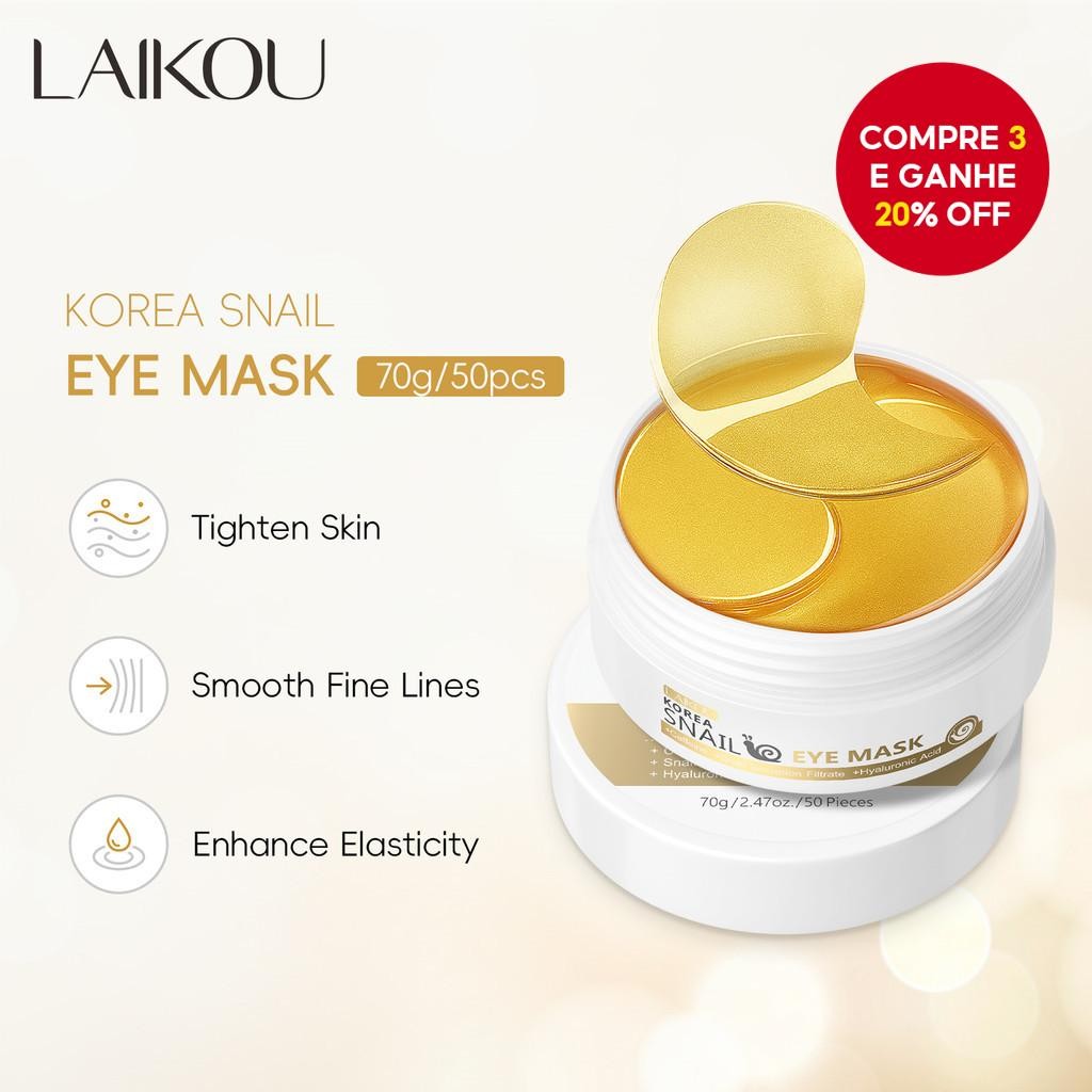 LAIKOU Máscara De Olho De Caracol Dourado Para Remover Rugas , Círculo Escuro , Anti-Envelhecimento
