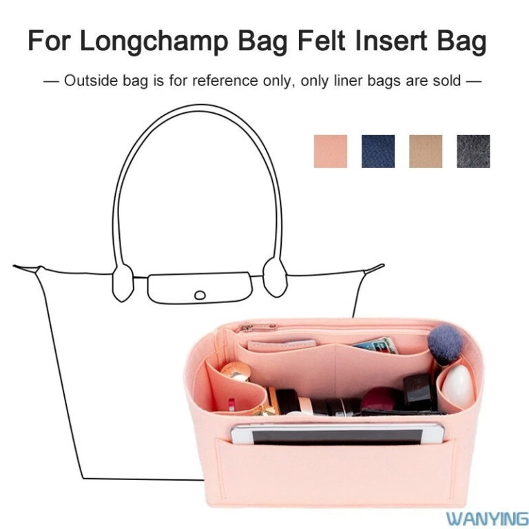 Longchamp Felt Bag Organizador Sacos Maquiagem Fem