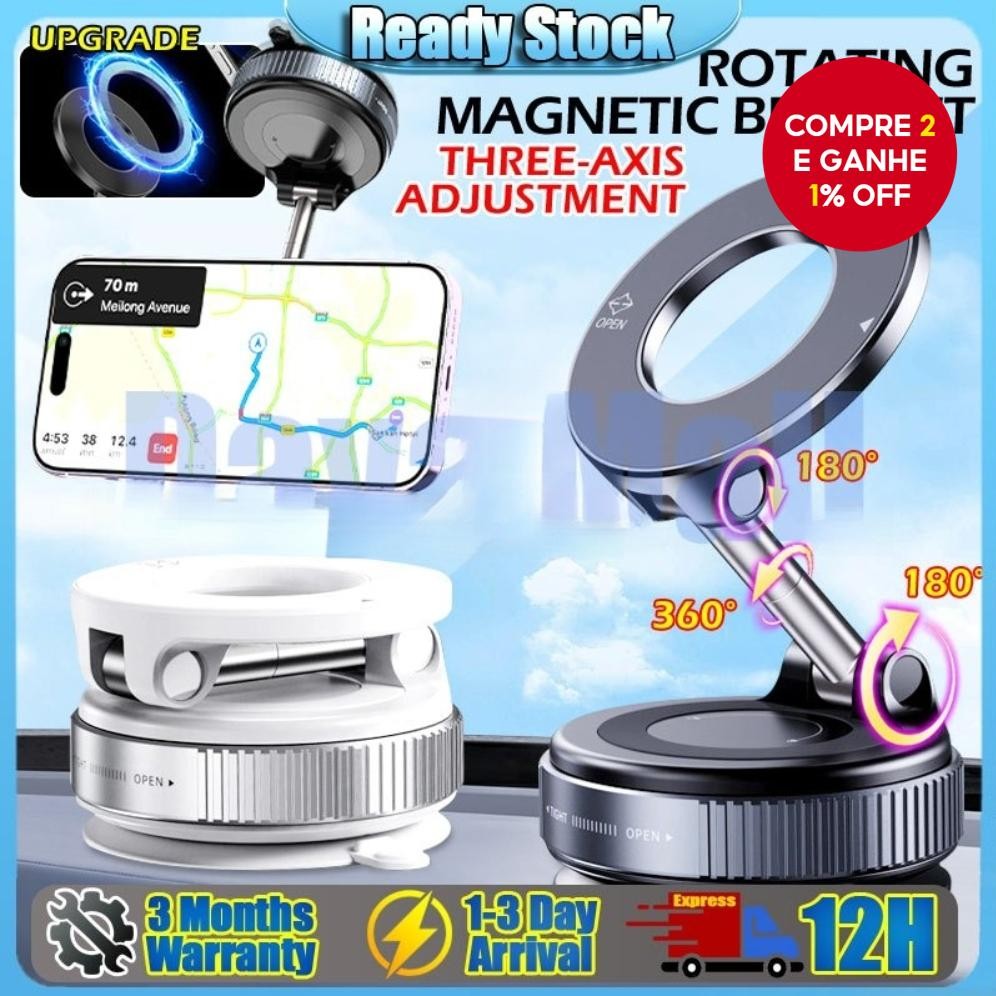 360 ° Suporte Magnético Dobrável Para Telefone , Montagem Universal Com Ventosa Mesa De Carro , Banh