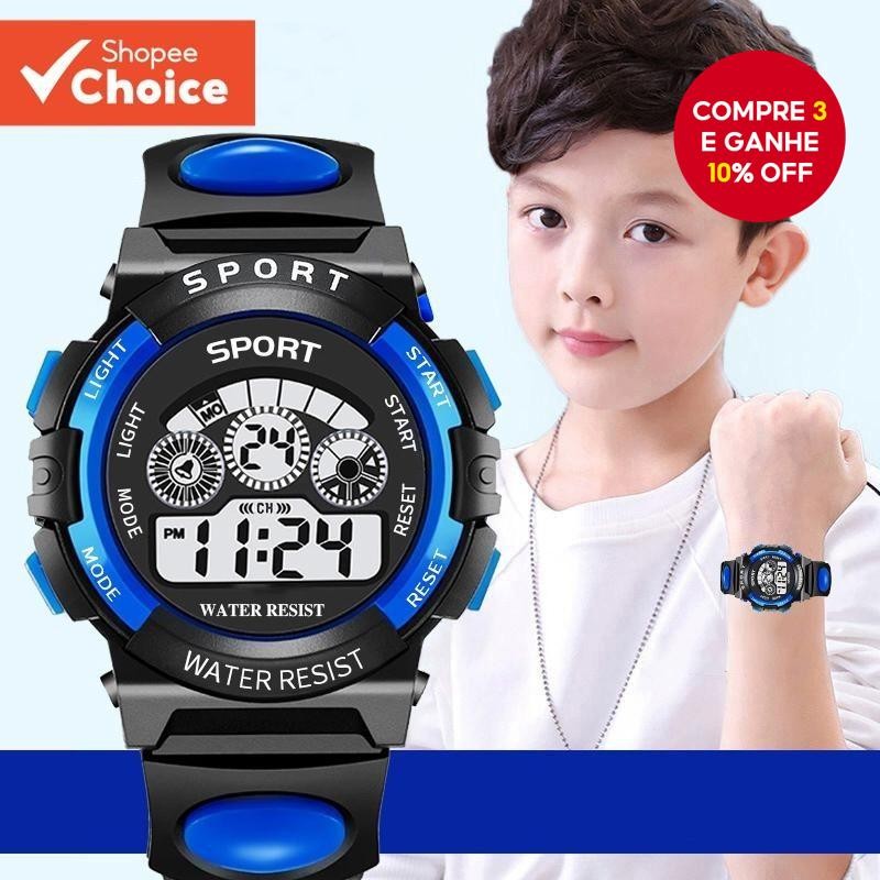 Relógio Eletrônico Multifuncional Anti-Queda Digital Para Crianças Menino De Volta Às Aulas Presente
