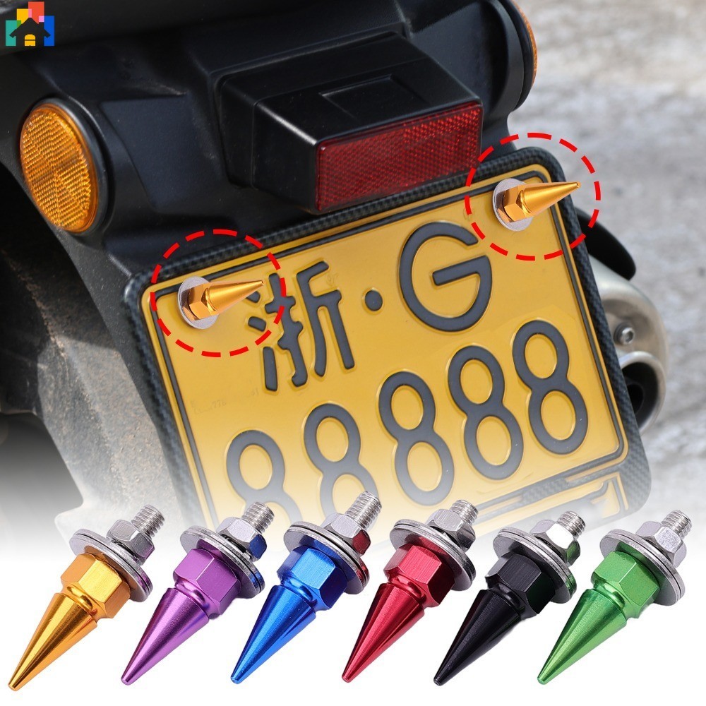 Moda Rebite Design Motocicleta Carro Metal M6 Quadro Da Placa De Licença Parafuso Fixo Estilo Acessó