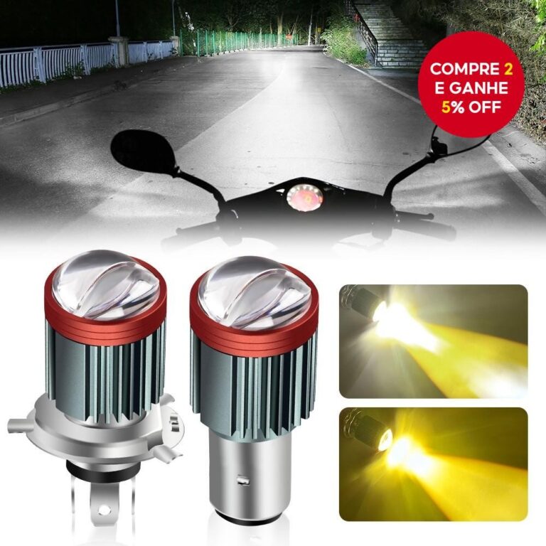 Lâmpada LED Para Farol De Motocicleta , H4 BA20D 