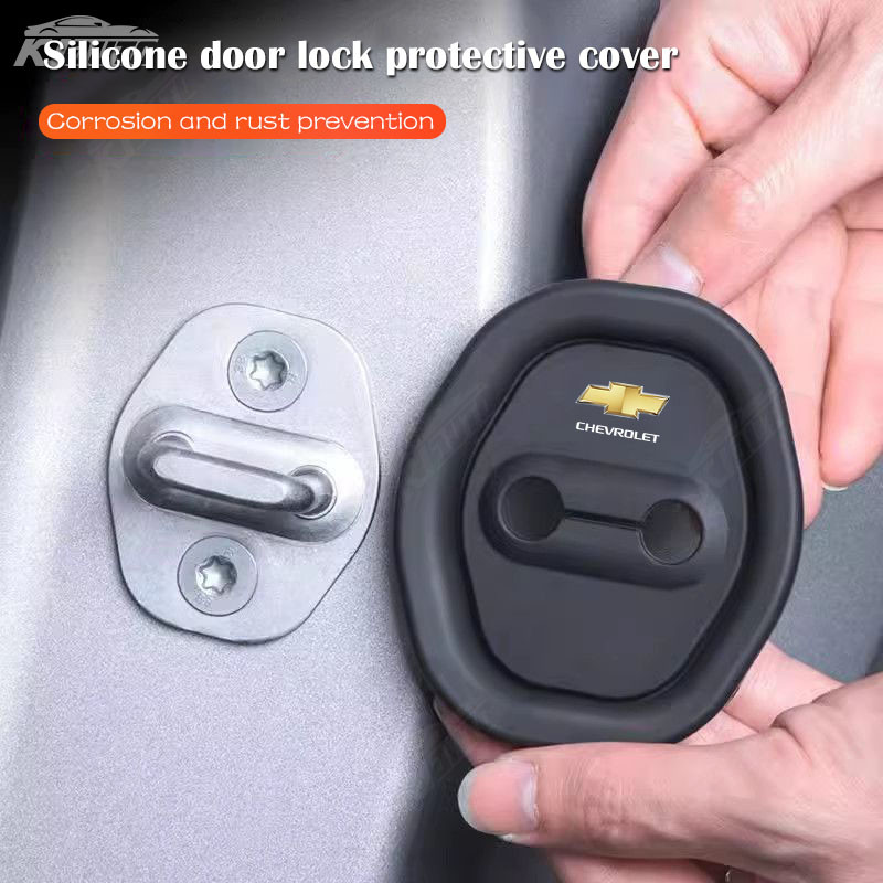 Chevrolet Tampa Da Fechadura Porta Do Carro Proteção Decoração Almofada De Choque Acessórios De Sili