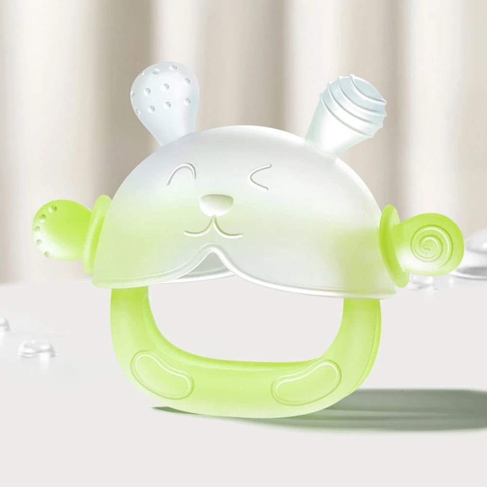 Luvas De Mordedor De Bebê De Silicone Sem BPA Com Design De Pulso Anti-Queda Para Cuidados Dentários