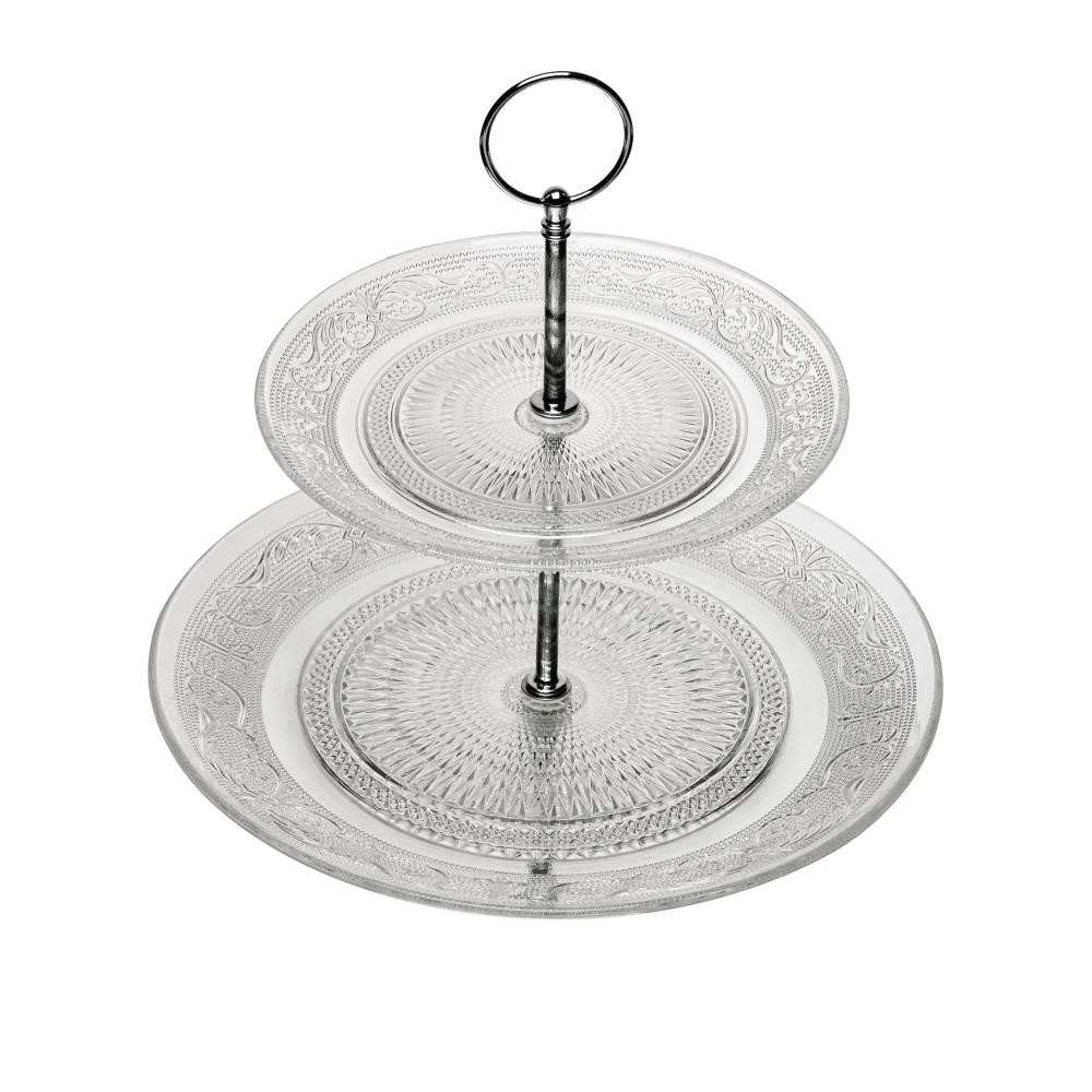 Porta Doces Lyor Angel de Vidro 2 Andares 25cm