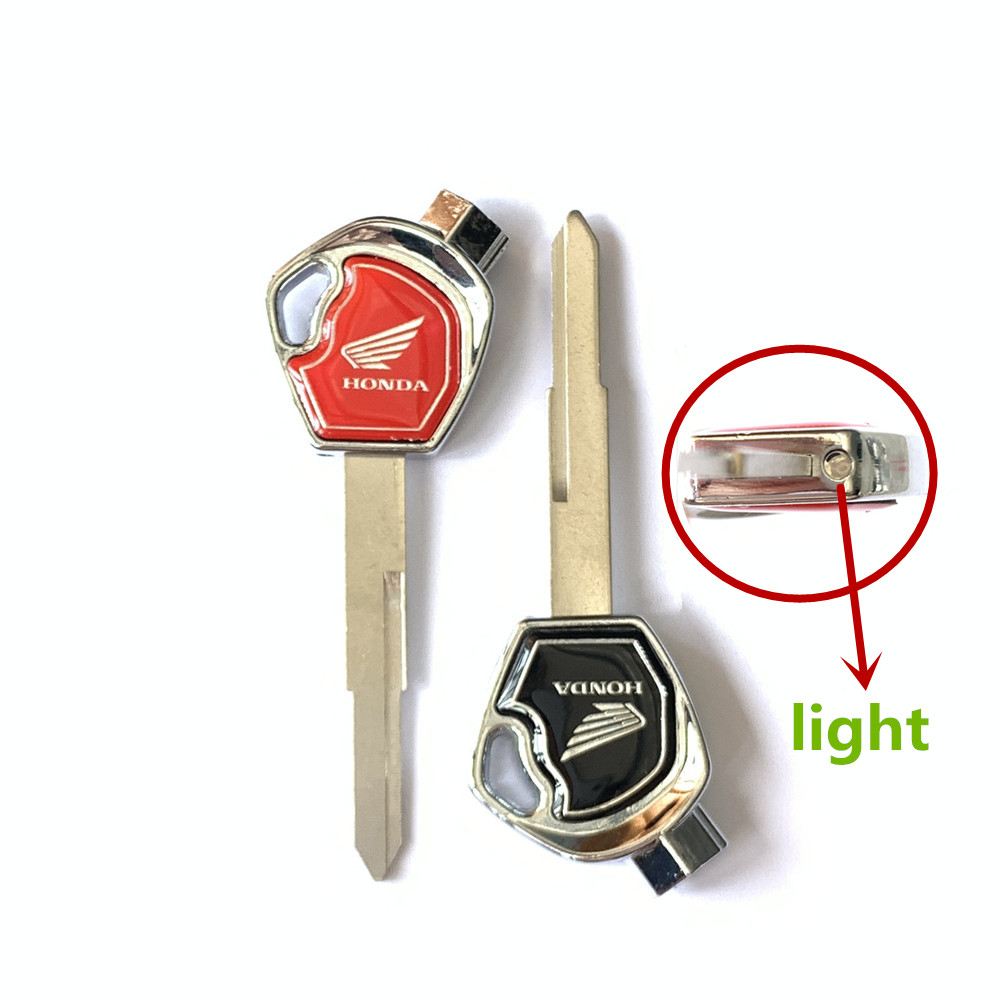 Chave Em Branco Da Motocicleta Lâmina Esquerda Com Luz Para HONDA CLICK BEAT DASH WAVE110i RS150R 10