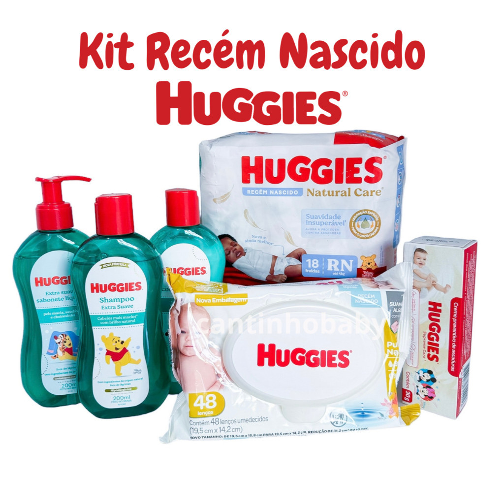 Kit Higiene Recém Nascido Huggies completo 6 itens para bebê