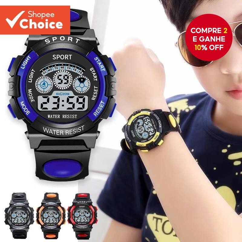 Relógio LED Esporte À Prova Dwaterproof Água Crianças Meninos Meninas Pulseira De Silicone Digital D