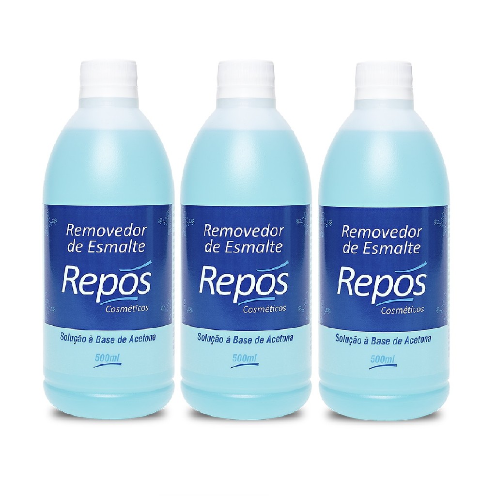 Repos Removedor Esmalte C/ Ac. 500ml Kit 3uni