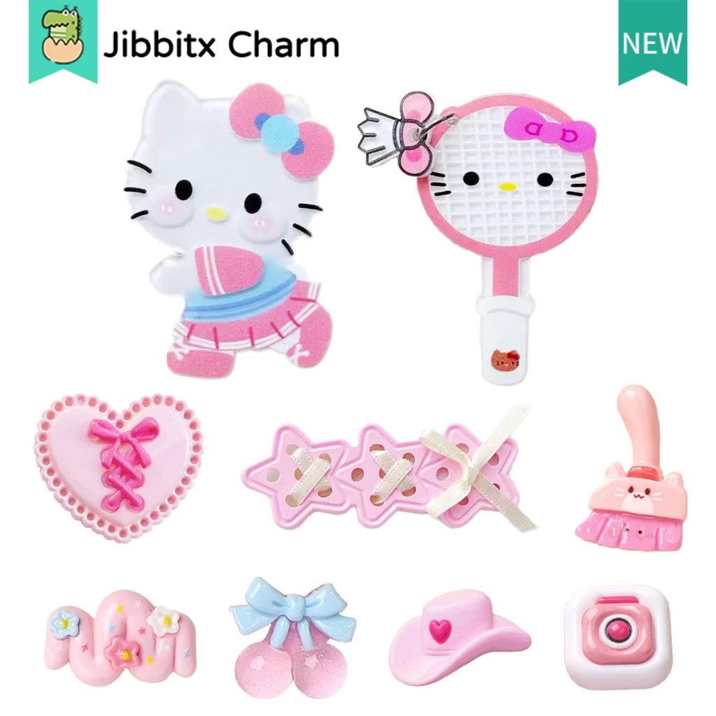 Jibbitx Moda Tamanco Charme Criativo Bonito Dos Desenhos Animados Padrão Colorido DIY Sapatos Fivela