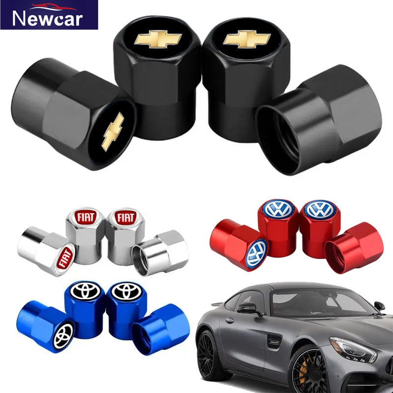 4pcs Tampas De Válvula Para Pneus De Carro Haste Motocicleta E Peças Modificadas