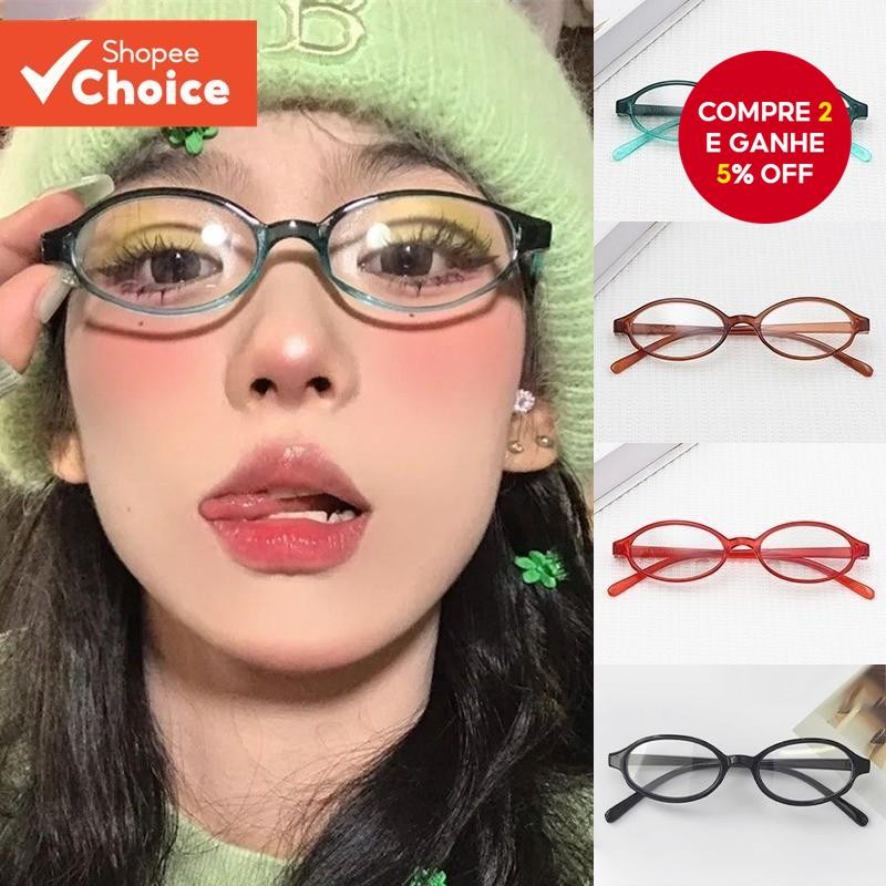 Óculos Retrô Y2K-Lentes Gradientes De Armação Pequena Japonesa e Coreana Para Mulheres
