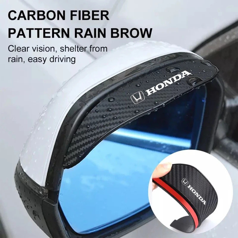 2 Pcs Espelho Retrovisor Do Carro Protetor De Chuva Auto Fibra De Carbono Escudo Sombra Capa Para Ho