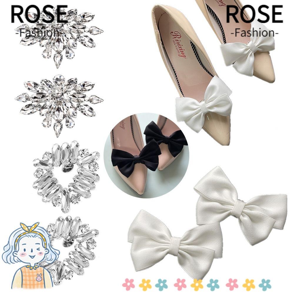 ROSEGOODS 2 Pcs Decorações De Sapatos Noiva Clipes Decorativos Brilhantes Acessórios Para Flor De Se