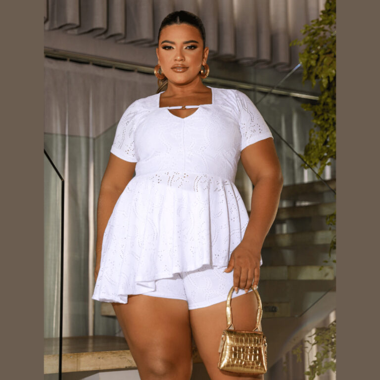 Conjunto Moderno Laise Peplum Curve Plus Size